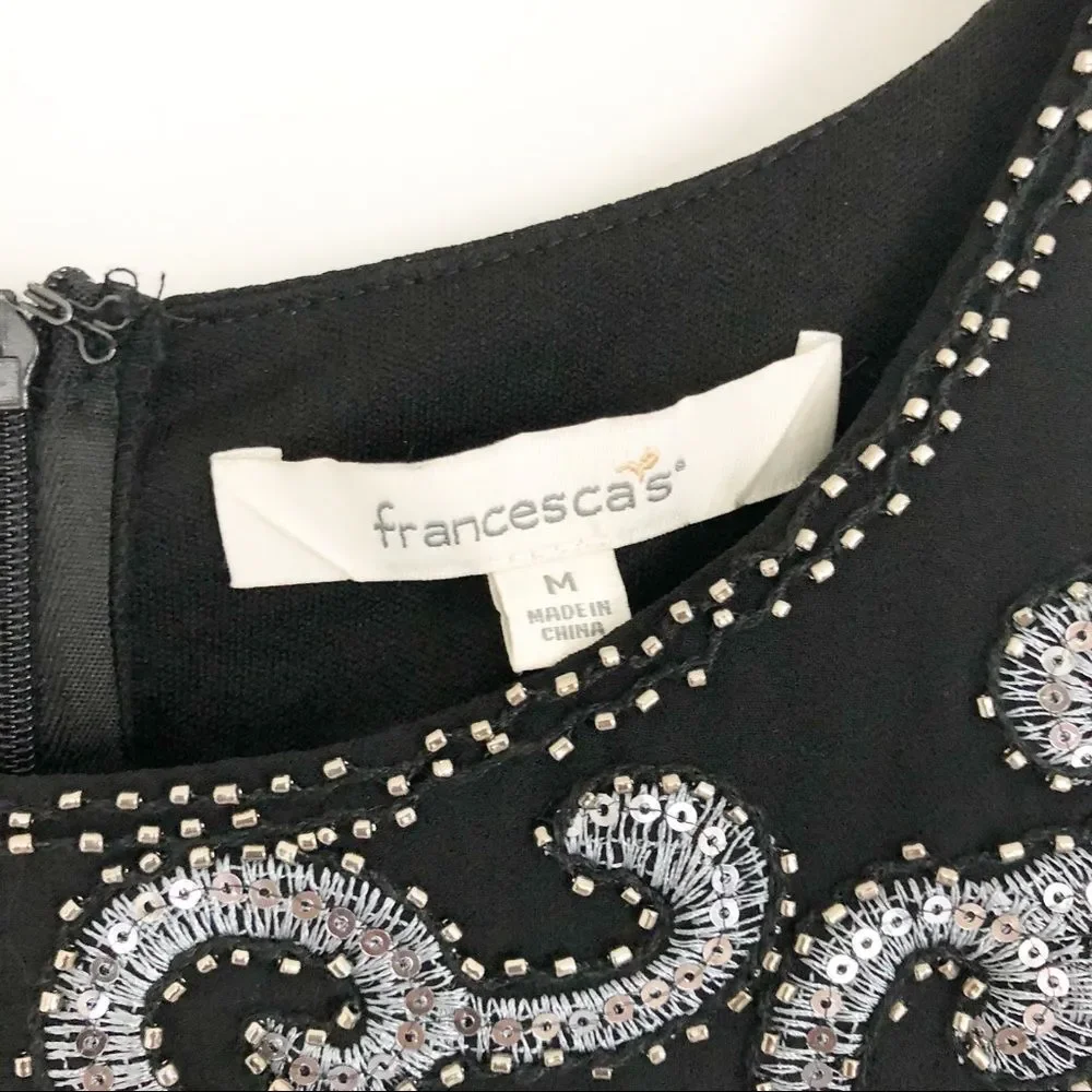 Francesca’s sequin pop-over dress Black Sz M